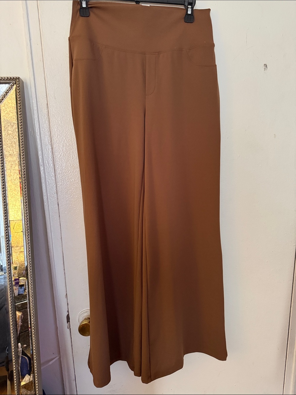 HALARA Brown Wide-Leg Pull-On Pants